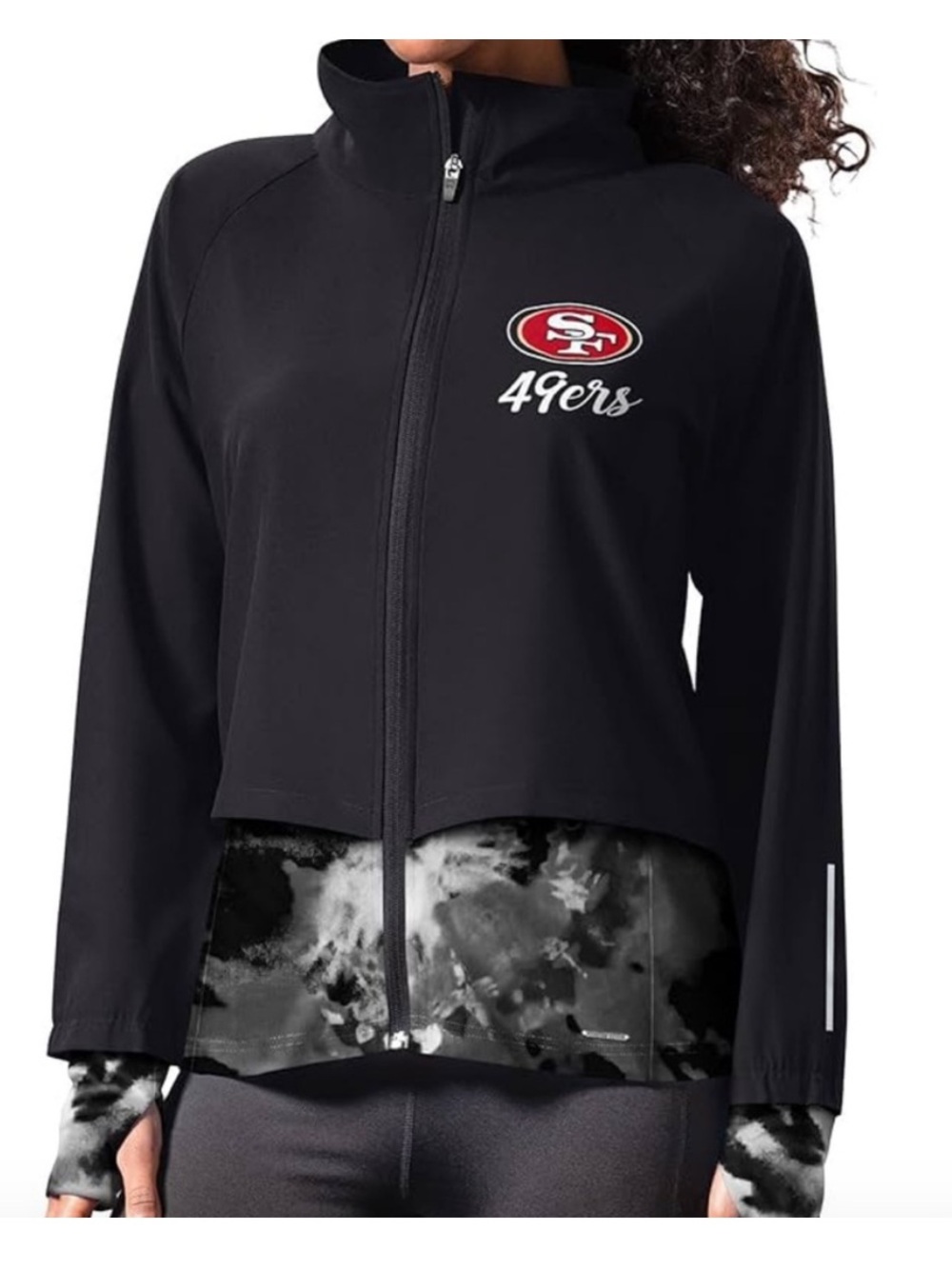 MSX BY MICHAEL STRAHAN Women's San Francisco 49ers Grace Raglan Jacket